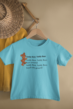 Load image into Gallery viewer, Teddy Bear Teddy Bear Poem Half Sleeves T-Shirt For Girls -KidsFashionVilla
