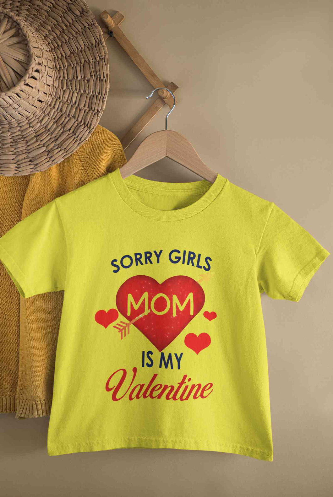 Sorry Girls Mom Is My Valentine Half Sleeves T-Shirt for Boy-KidsFashionVilla