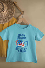 Load image into Gallery viewer, Custom Name Baby Shark Do Do Do First Birthday Half Sleeves T-Shirt for Boy-KidsFashionVilla
