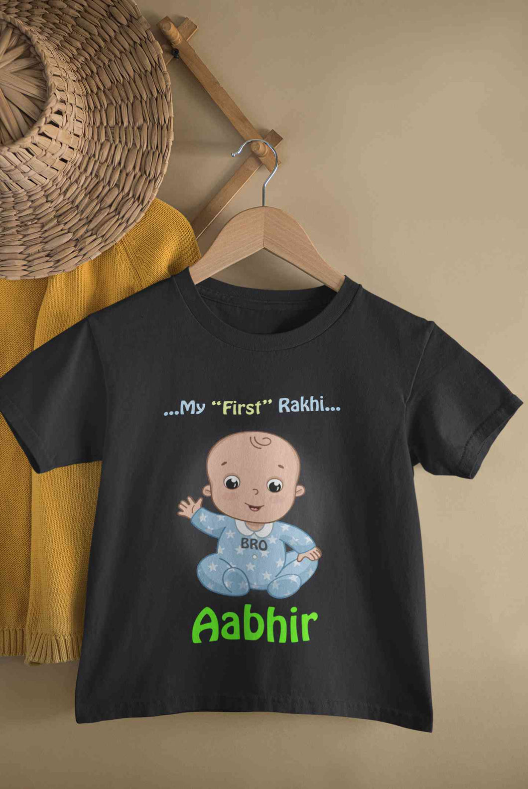 Custom Name My First Rakhi Half Sleeves T-Shirt for Boy-KidsFashionVilla