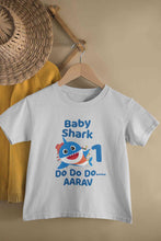 Load image into Gallery viewer, Custom Name Baby Shark Do Do Do First Birthday Half Sleeves T-Shirt for Boy-KidsFashionVilla
