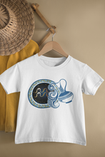 Load image into Gallery viewer, Aquarius Zodiac Sign Half Sleeves T-Shirt For Girls -KidsFashionVilla
