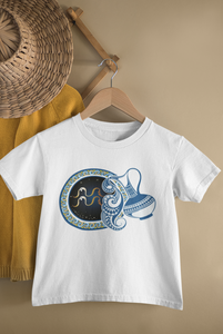 Aquarius Zodiac Sign Half Sleeves T-Shirt For Girls -KidsFashionVilla