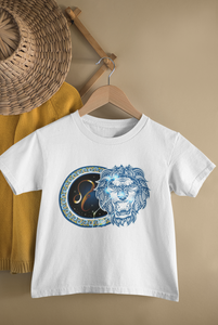 Leo Zodiac Sign Half Sleeves T-Shirt For Girls -KidsFashionVilla