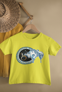Taurus Zodiac Sign Half Sleeves T-Shirt For Girls -KidsFashionVilla
