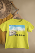 Load image into Gallery viewer, Moo Moo Brown Cow Poem Half Sleeves T-Shirt For Girls -KidsFashionVilla
