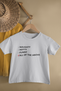 Naughty And Nice Matching Sister-Sister Kids Half Sleeves T-Shirts -KidsFashionVilla