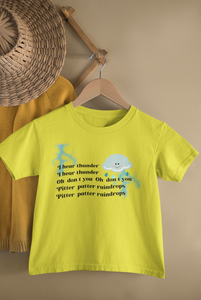 I Hear Thunder Poem Half Sleeves T-Shirt For Girls -KidsFashionVilla