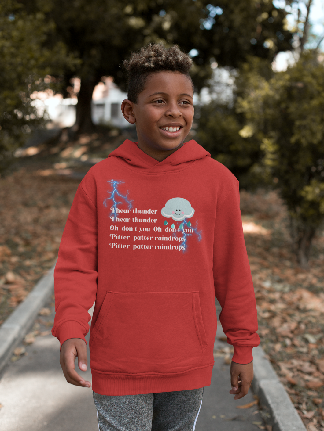 I Hear Thunder Poem Boy Hoodies-KidsFashionVilla