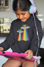 Load image into Gallery viewer, Rainbow Spaceship Cartoon Girl Hoodies-KidsFashionVilla
