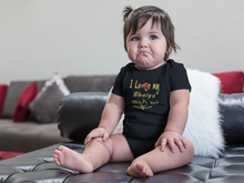 Load image into Gallery viewer, I Love My Bhaiya Black Rompers for Baby Girl - KidsFashionVilla
