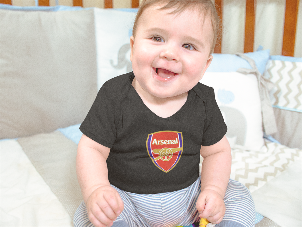 Arsenal Black Rompers for Baby Boy - KidsFashionVilla