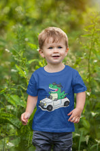 Load image into Gallery viewer, Dino Car Cartoon Half Sleeves T-Shirt for Boy-KidsFashionVilla

