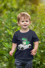 Load image into Gallery viewer, Dino Car Cartoon Half Sleeves T-Shirt for Boy-KidsFashionVilla
