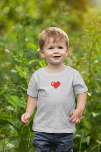 8 Bit Heart Minimals Half Sleeves T-Shirt for Boy-KidsFashionVilla