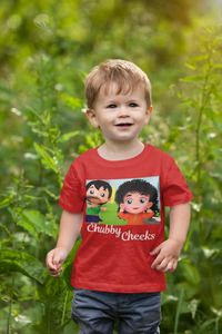 Chubby Cheeks Poem Half Sleeves T-Shirt for Boy-KidsFashionVilla