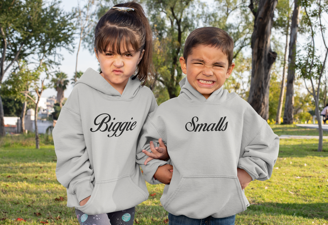 Smalls Biggie Brother-Sister Kids Matching Hoodies -KidsFashionVilla