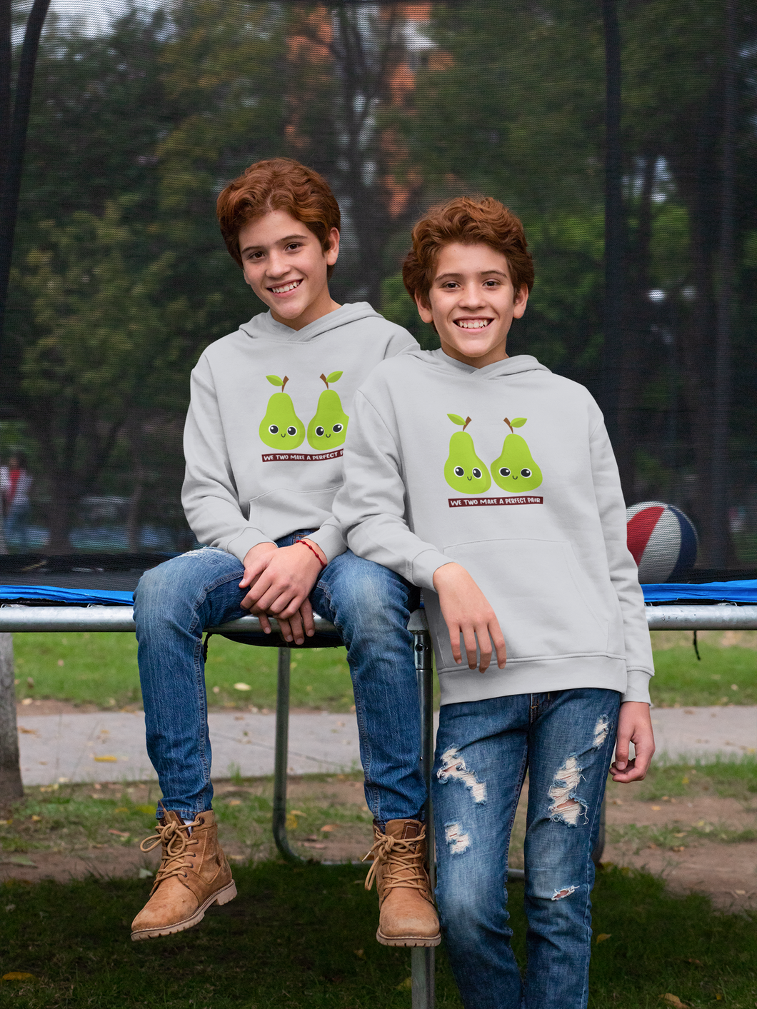 We Two Make A Perfect Pair Twin Brother Kids Matching Hoodies -KidsFashionVilla