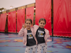 Born To Shine Matching Sister-Sister Kids Half Sleeves T-Shirts -KidsFashionVilla