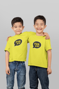 Fun X2 Twins Brothers Matching Kids Half Sleeves T-Shirts -KidsFashionVilla