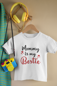 Mommy Is My Bestie Mother And Son White Matching T-Shirt- KidsFashionVilla