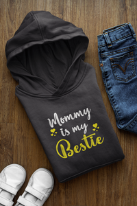 Mommy Is My Bestie Mother And Son Black Matching Hoodies- KidsFashionVilla