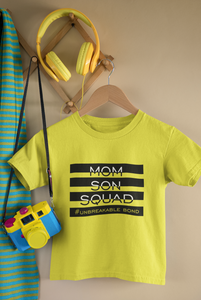 Mom Son Squad Mother And Son Yellow Matching T-Shirt- KidsFashionVilla