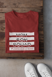 Mom Son Squad Mother And Son Red Matching T-Shirt- KidsFashionVilla