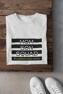 Mom Son Squad Mother And Son White Matching T-Shirt- KidsFashionVilla