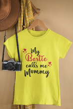 Load image into Gallery viewer, Mommy Is My Bestie Mother And Son Yellow Matching T-Shirt- KidsFashionVilla
