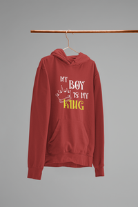 My Boy Is My King Mother And Son Red Matching Hoodies- KidsFashionVilla