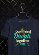 Load image into Gallery viewer, Custom Year Our First Diwali Together Family Half Sleeves T-Shirts-KidsFashionVilla
