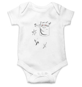 Ninja Cat Abstract Rompers for Baby Boy- FunkyTradition FunkyTradition