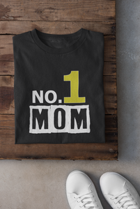 No 1 Son Mother And Son Black Matching T-Shirt- KidsFashionVilla