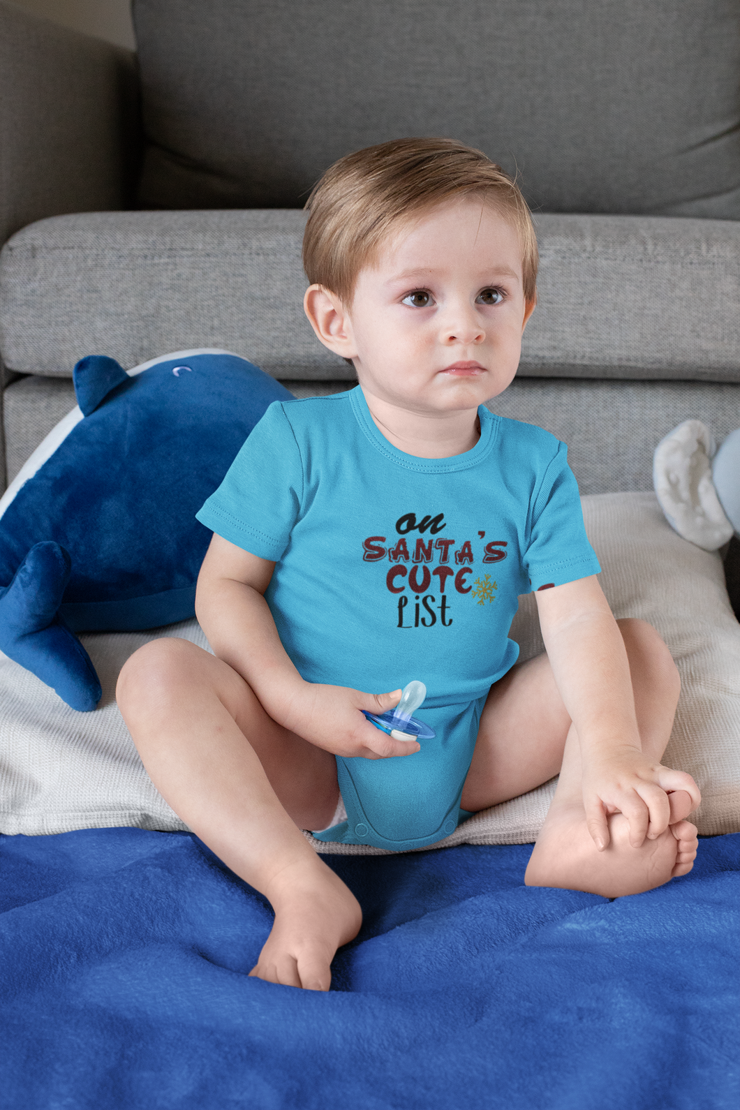 On Santas Cute List Christmas Rompers for Baby Boy- KidsFashionVilla