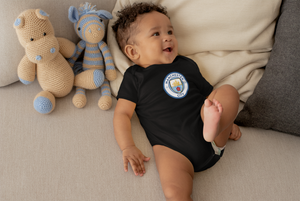 Manchester City Black Rompers for Baby Boy - KidsFashionVilla