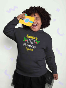 Customized Name Santas Little Princess Christmas Girl Hoodies-KidsFashionVilla