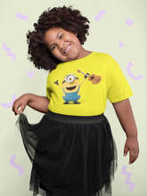 Load image into Gallery viewer, Cute Cartoon Half Sleeves T-Shirt For Girls -KidsFashionVilla
