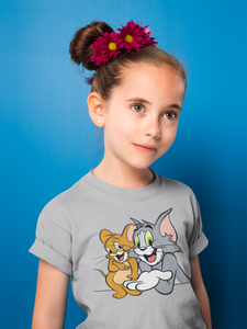 Cute Cartoon Half Sleeves T-Shirt For Girls -KidsFashionVilla