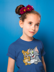 Cute Cartoon Half Sleeves T-Shirt For Girls -KidsFashionVilla