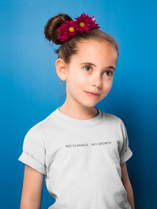 No Change No Growth Minimals Half Sleeves T-Shirt For Girls -KidsFashionVilla