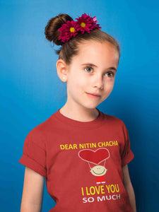 Custom Name I love My Chacha So Much Half Sleeves T-Shirt For Girls -KidsFashionVilla