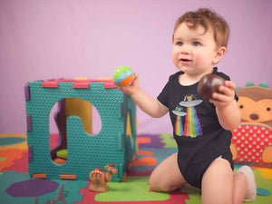 Rainbow Spaceship Cartoon Rompers for Baby Boy- KidsFashionVilla