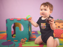 Load image into Gallery viewer, Barcelona Black Rompers for Baby Boy - KidsFashionVilla
