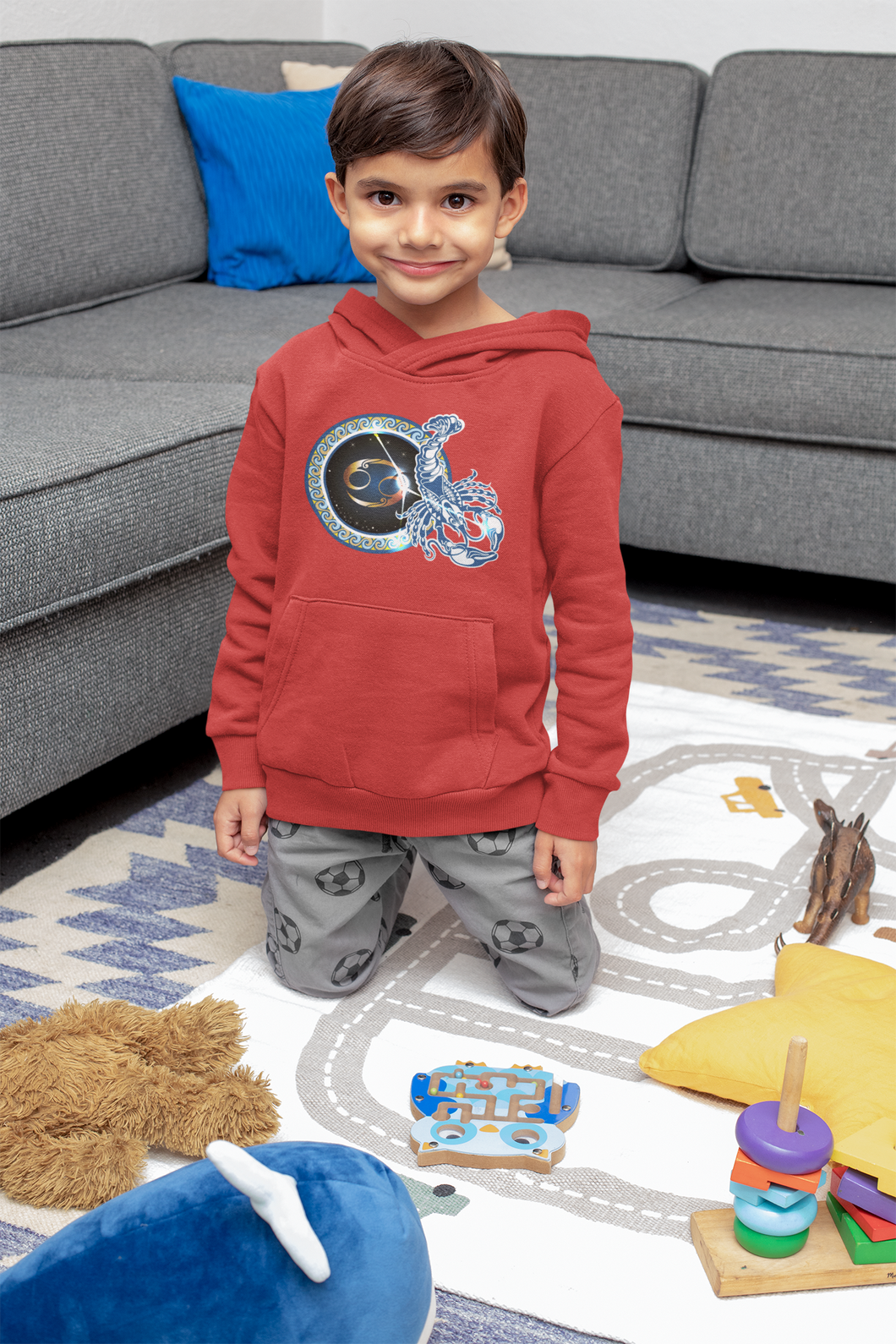 Cancer Zodiac Sign Boy Hoodies-KidsFashionVilla