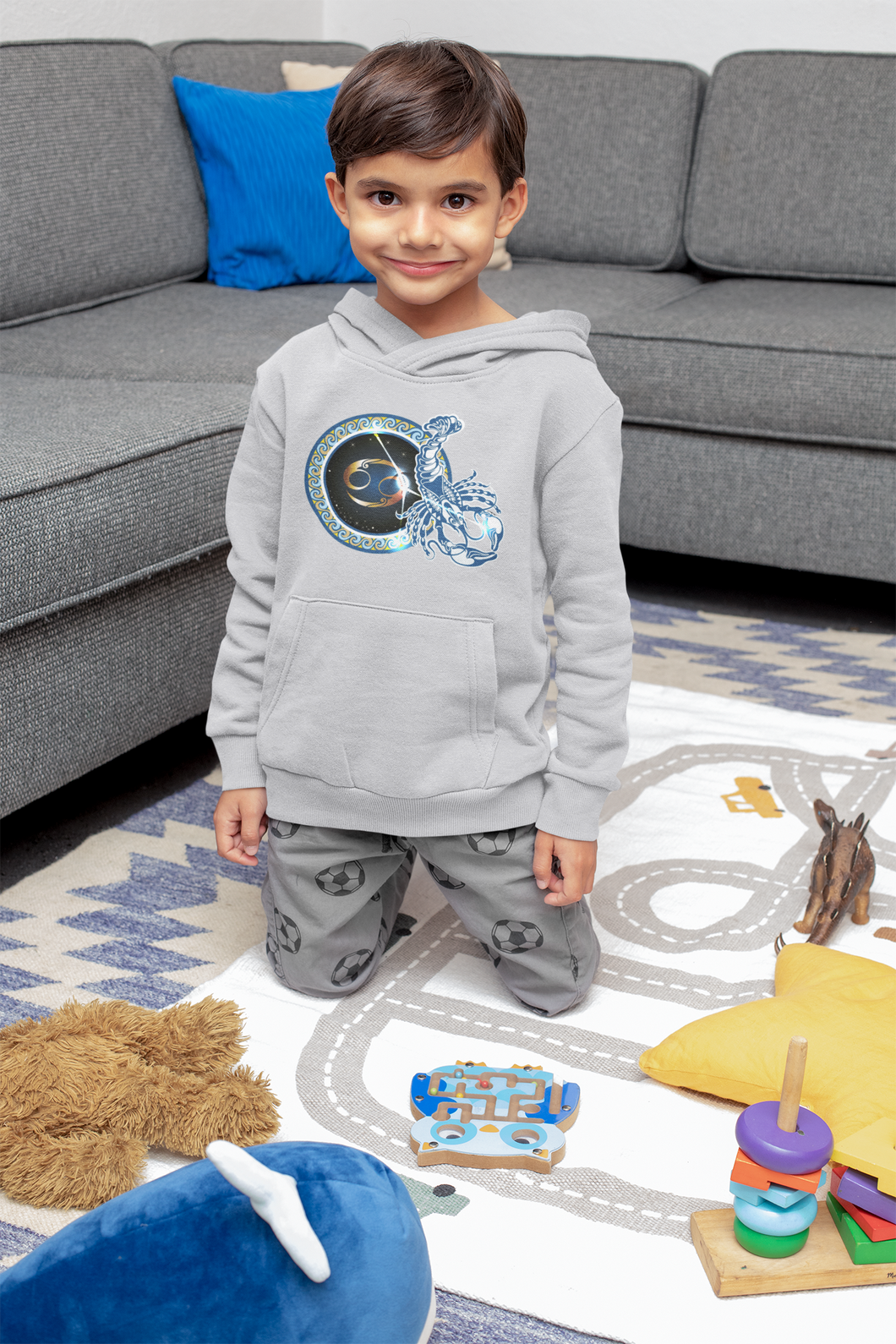 Cancer Zodiac Sign Boy Hoodies-KidsFashionVilla