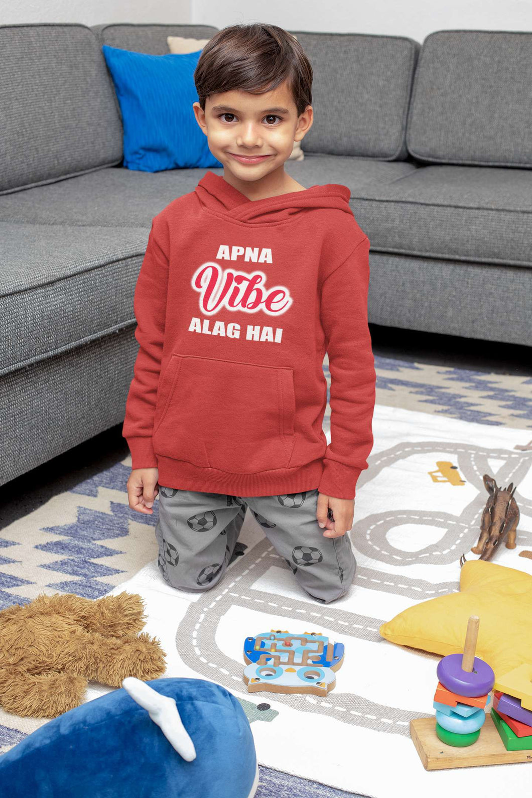 Apna Vibe Alag Hai Boy Hoodies-KidsFashionVilla