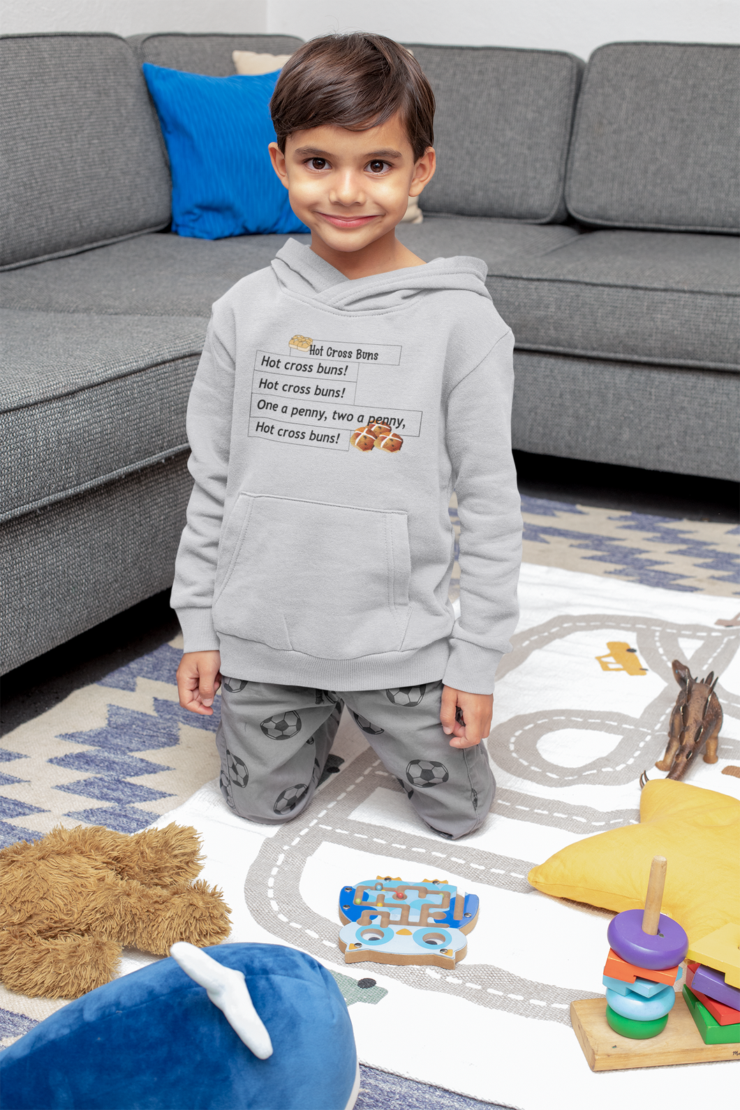 Hot Cross Buns Poem Boy Hoodies-KidsFashionVilla