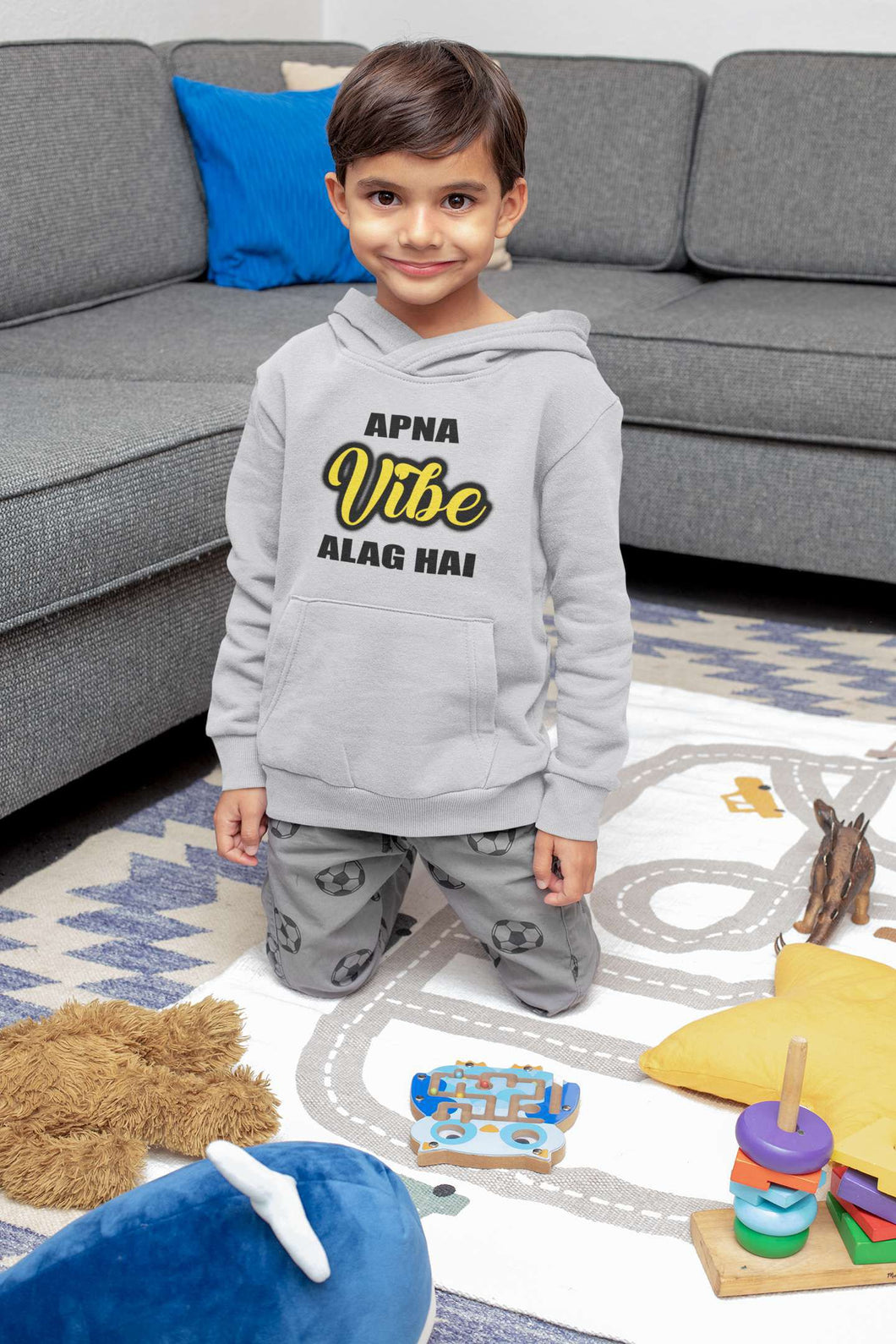 Apna Vibe Alag Hai Boy Hoodies-KidsFashionVilla