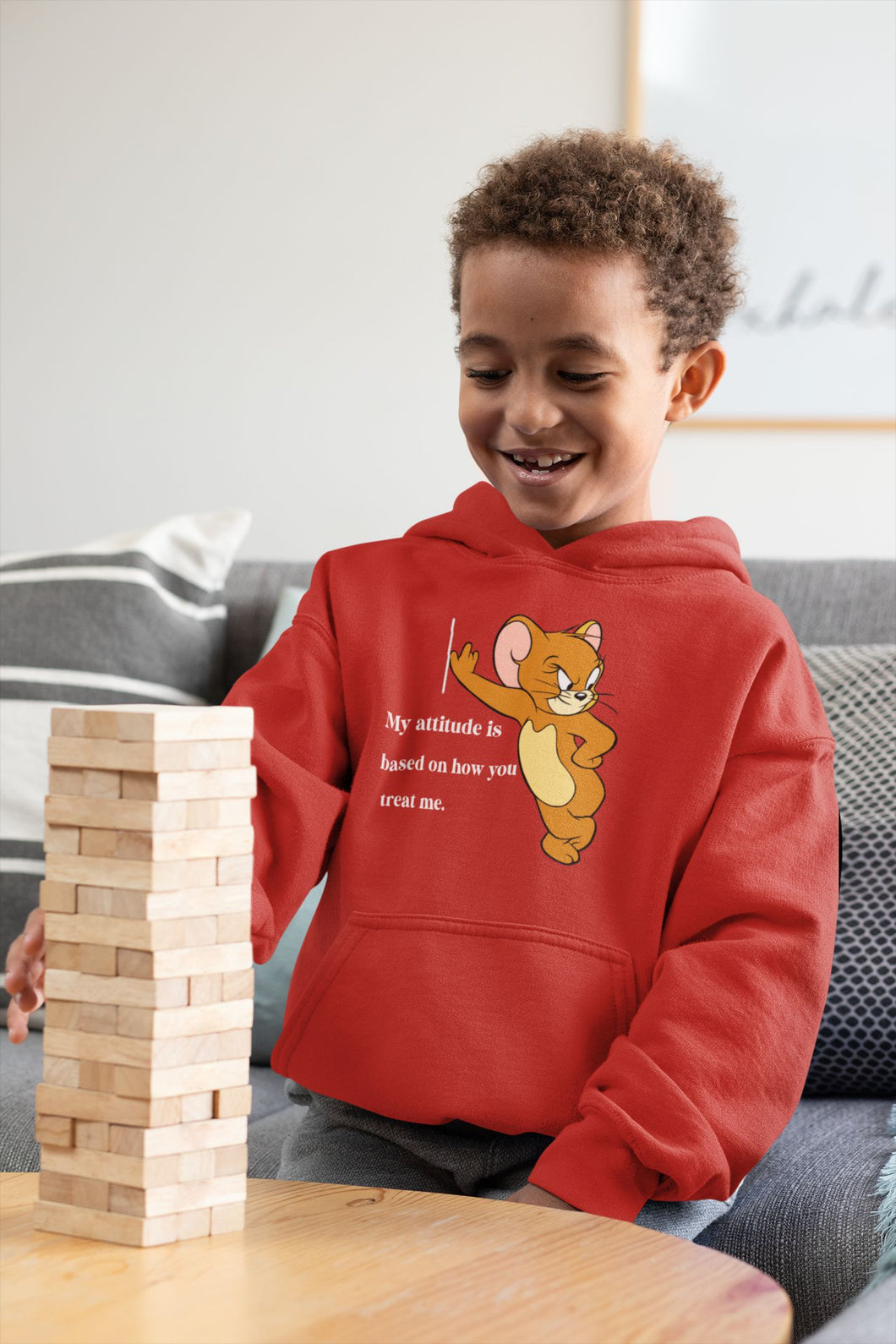 Attitude Shows Cute Jerry Boy Hoodies-KidsFashionVilla